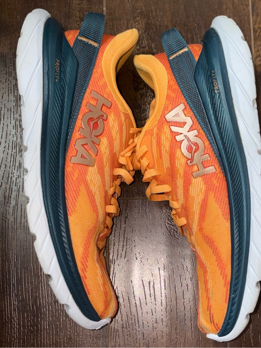 Hoka Women’s Orange and navy Lightweight Running Shoes Size 7 Like New